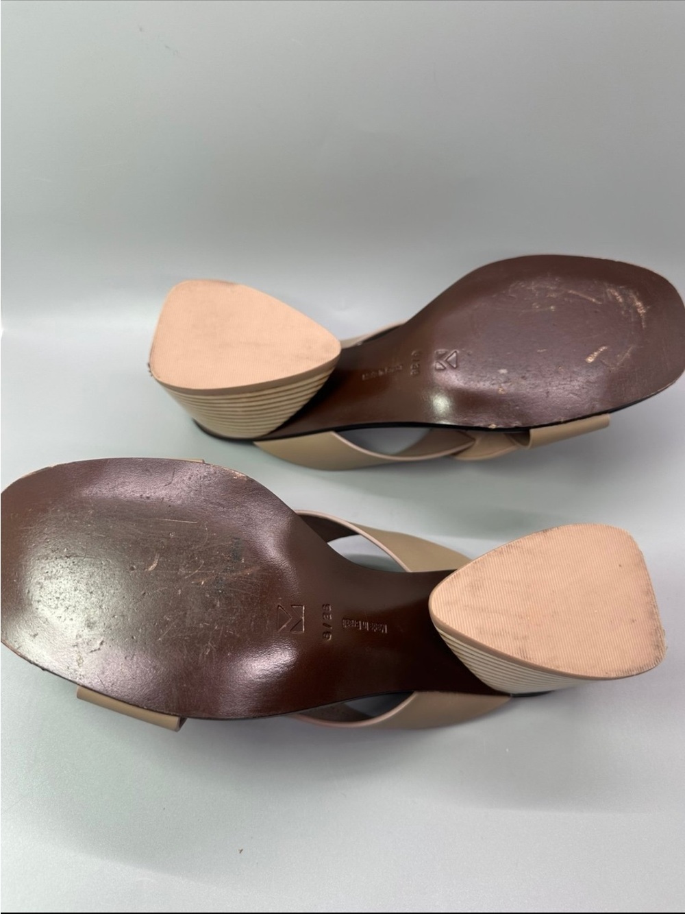 Mercedes Castillo tan leather sculptural wedge heeled Sandals women's size 6 - Picture 5 of 10
